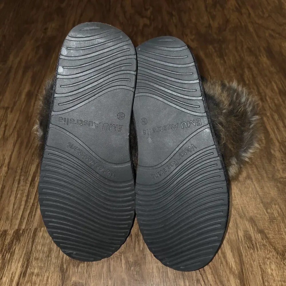 EMU Australia Stinger Mini Lava Boots Womens 7‎ Black Sheepskin Fur Snow Winter